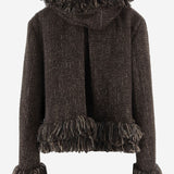 GIUBBOTTO IN MISTO LANA CON FRANGE 08646 601 SACAI 