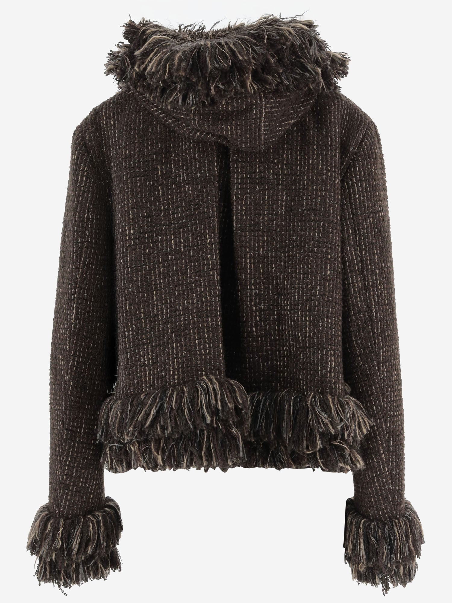 GIUBBOTTO IN MISTO LANA CON FRANGE 08646 601 SACAI 