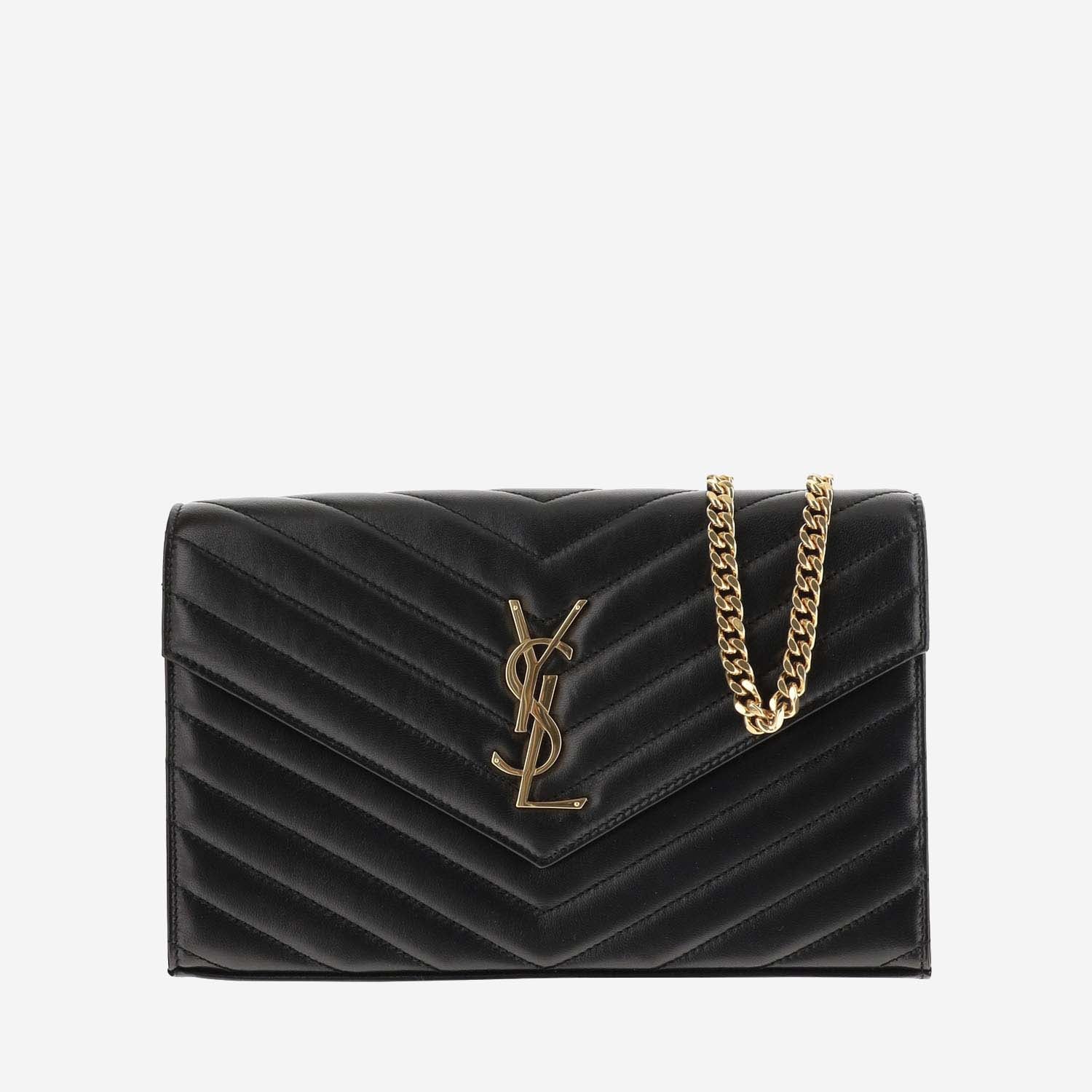 POCHETTE CON CATENA CASSANDRE IN PELLE DI AGNELLO 377828 AAA441000 SAINT LAURENT 