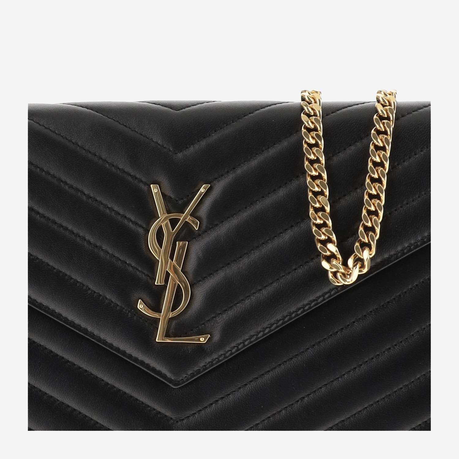 POCHETTE CON CATENA CASSANDRE IN PELLE DI AGNELLO 377828 AAA441000 SAINT LAURENT 