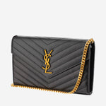 PORTAFOGLIO MONOGRAM ON CHAIN 377828 BOW011000 SAINT LAURENT 