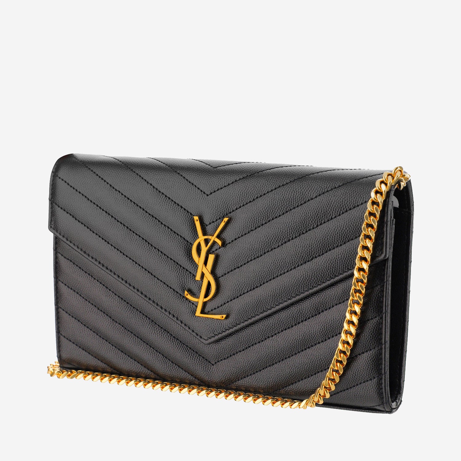 PORTAFOGLIO MONOGRAM ON CHAIN 377828 BOW011000 SAINT LAURENT 