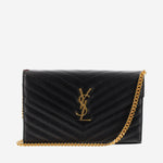 PORTAFOGLIO MONOGRAM IN PELLE GRAIN DE POUDRE 377828 BOW011000 SAINT LAURENT 