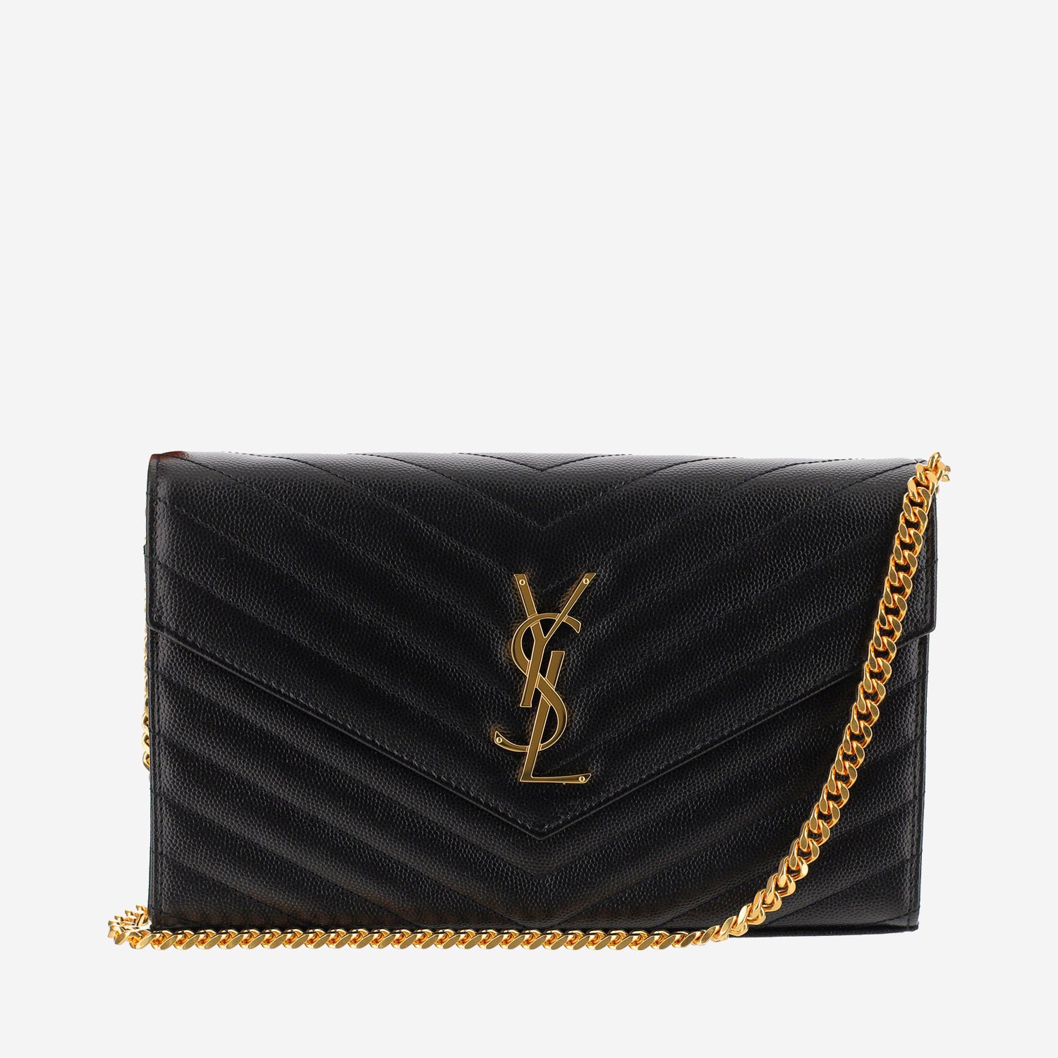 PORTAFOGLIO MONOGRAM IN PELLE GRAIN DE POUDRE 377828 BOW011000 SAINT LAURENT 
