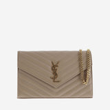 PORTAFOGLIO MONOGRAM IN PELLE GRAIN DE POUDRE 377828 BOW012721 SAINT LAURENT 