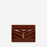 PORTACARTE IN PELLE VERNICIATA CON LOGO 843886 0UF076384 SAINT LAURENT 