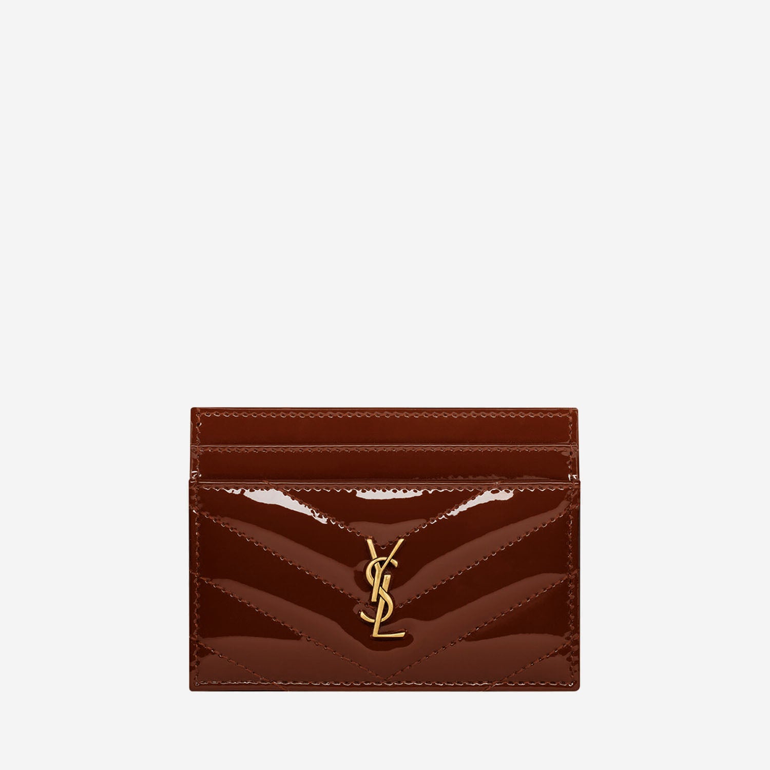 PORTACARTE IN PELLE VERNICIATA CON LOGO 843886 0UF076384 SAINT LAURENT 