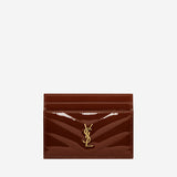 PORTACARTE IN PELLE VERNICIATA CON LOGO 843886 0UF076384 SAINT LAURENT 