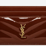 PORTACARTE IN PELLE VERNICIATA CON LOGO 843886 0UF076384 SAINT LAURENT 