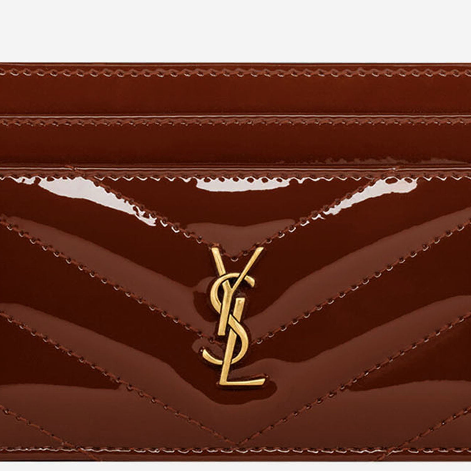 PORTACARTE IN PELLE VERNICIATA CON LOGO 843886 0UF076384 SAINT LAURENT 