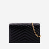 BORSA A TRACOLLA IN PELLE CON TRACOLLA A CATENA 857605 BOW011000 SAINT LAURENT 
