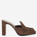 Décolleté mocassino in suede con logo 869713 27DTT2319 SAINT LAURENT 
