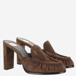 Décolleté mocassino in suede con logo 869713 27DTT2319 SAINT LAURENT 