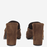 Décolleté mocassino in suede con logo 869713 27DTT2319 SAINT LAURENT 