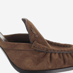 Décolleté mocassino in suede con logo 869713 27DTT2319 SAINT LAURENT 