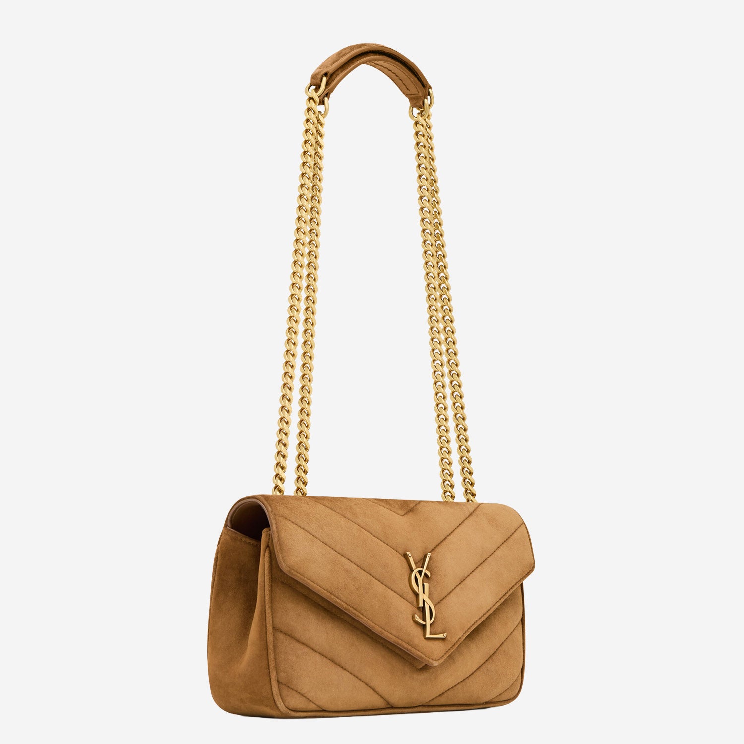 BORSA LOULOU PICCOLA IN SUEDE MATELASSÉ 871618 AAEY62916 SAINT LAURENT 