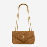 BORSA LOULOU PICCOLA IN SUEDE MATELASSÉ 871618 AAEY62916 SAINT LAURENT 