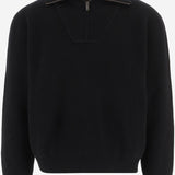 MAGLIA CON CHIUSURA A MEZZA ZIP IN LANA A COSTE 873709 Y77LS1000 SAINT LAURENT 