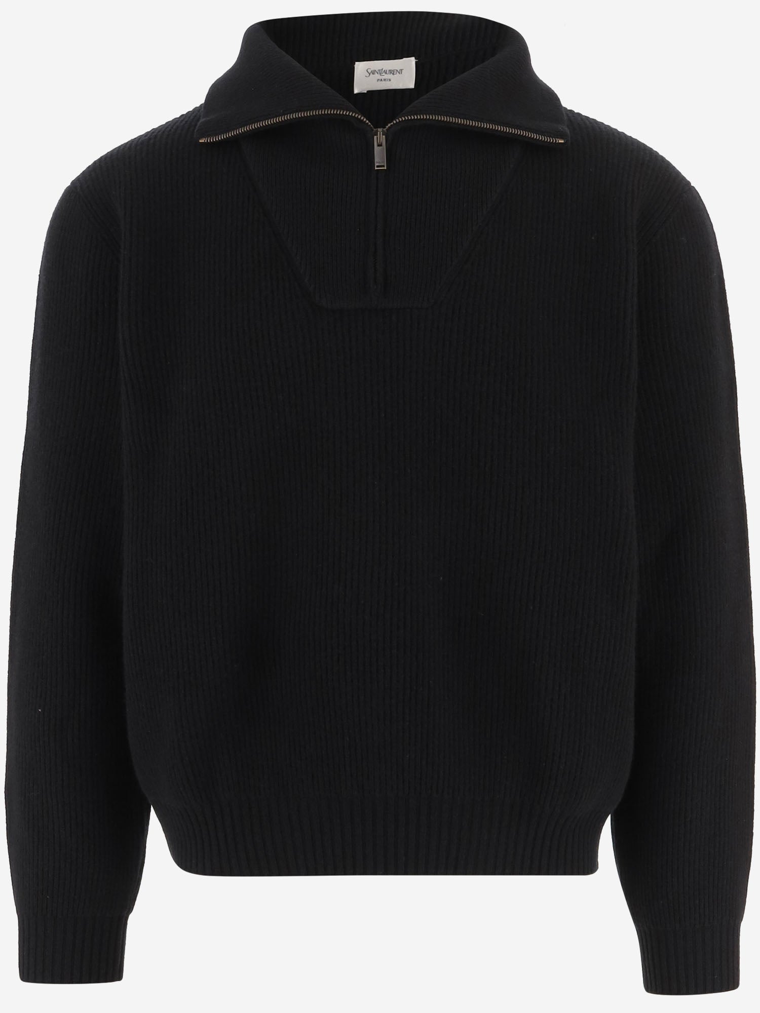 MAGLIA CON CHIUSURA A MEZZA ZIP IN LANA A COSTE 873709 Y77LS1000 SAINT LAURENT 