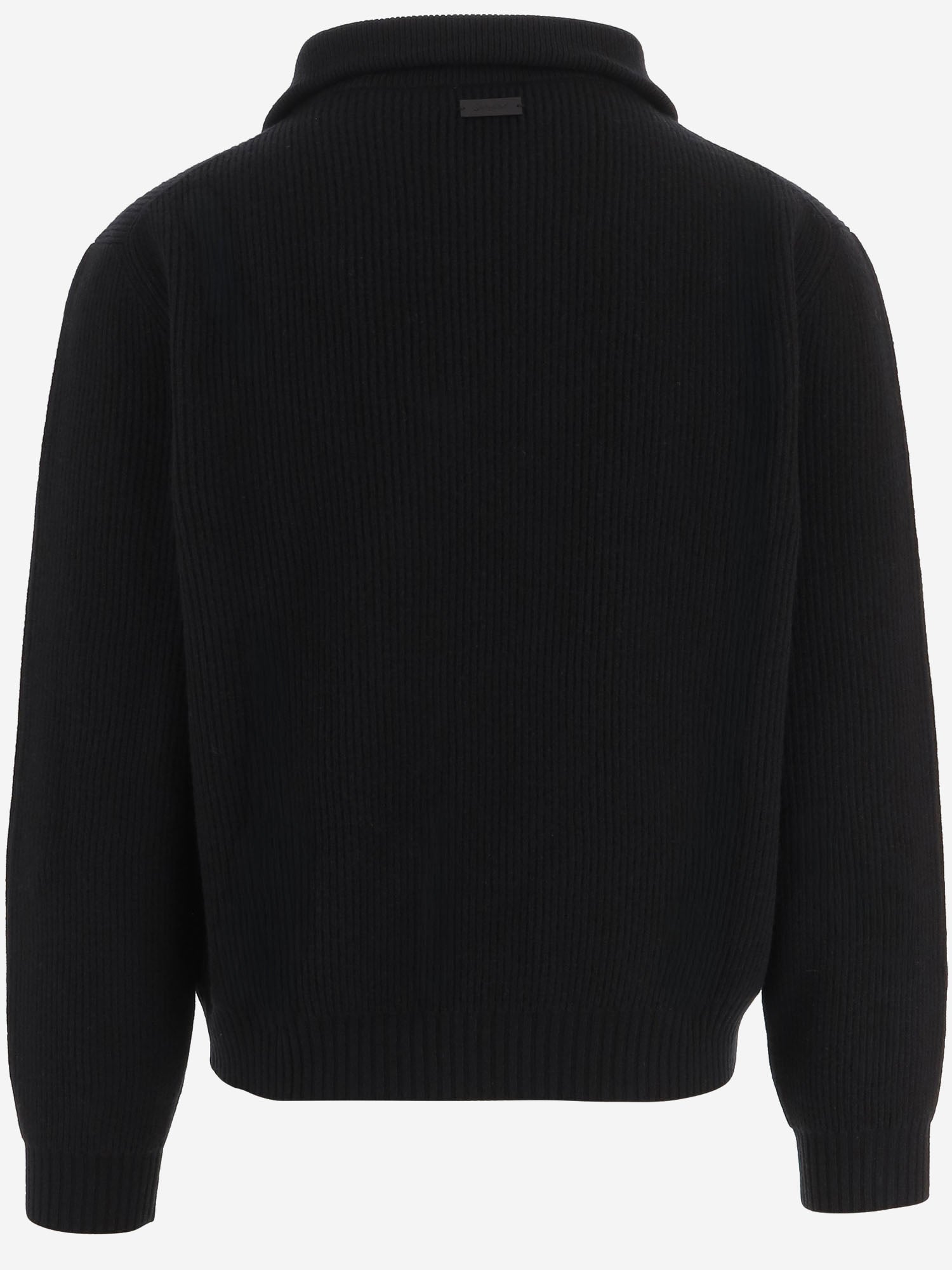 MAGLIA CON CHIUSURA A MEZZA ZIP IN LANA A COSTE 873709 Y77LS1000 SAINT LAURENT 