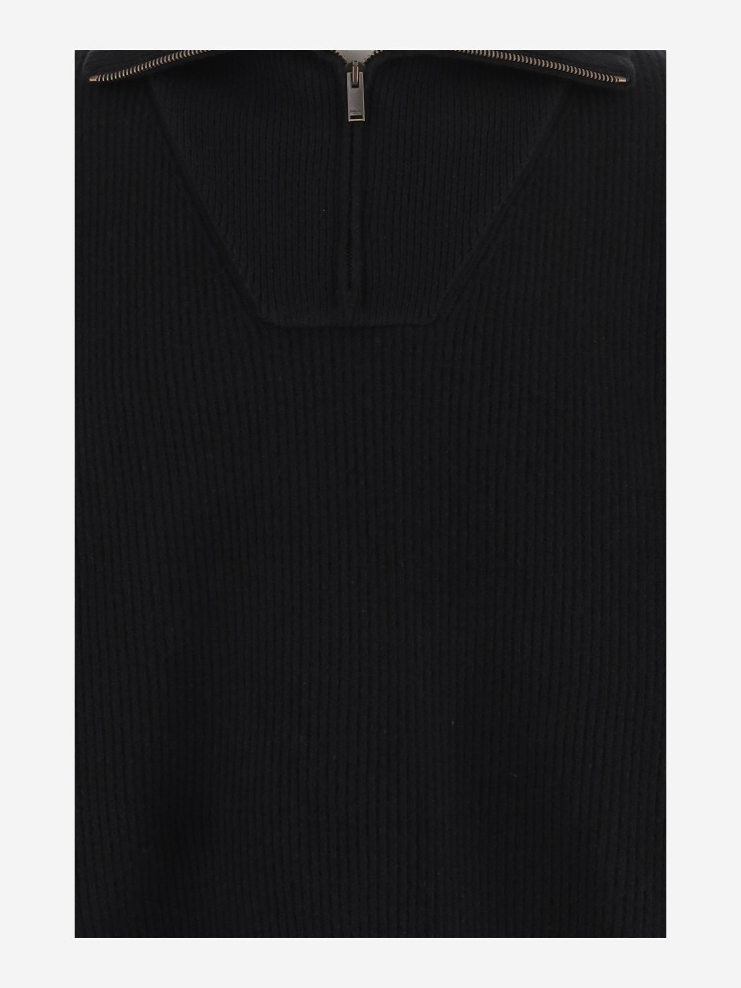 MAGLIA CON CHIUSURA A MEZZA ZIP IN LANA A COSTE 873709 Y77LS1000 SAINT LAURENT 
