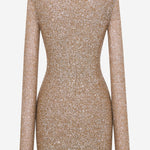 ABITO MINI IN MAGLIA CON PAILLETTE A000SZ Y77NU2019 SAINT LAURENT 