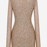 ABITO MINI IN MAGLIA CON PAILLETTE A000SZ Y77NU2019 SAINT LAURENT 