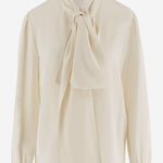 CAMICIA CON COLLO LAVALLIÈRE IN CRÊPE DE CHINE DI SETA A0020O Y100W9601 SAINT LAURENT 