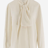 CAMICIA CON COLLO LAVALLIÈRE IN CRÊPE DE CHINE DI SETA A0020O Y100W9601 SAINT LAURENT 