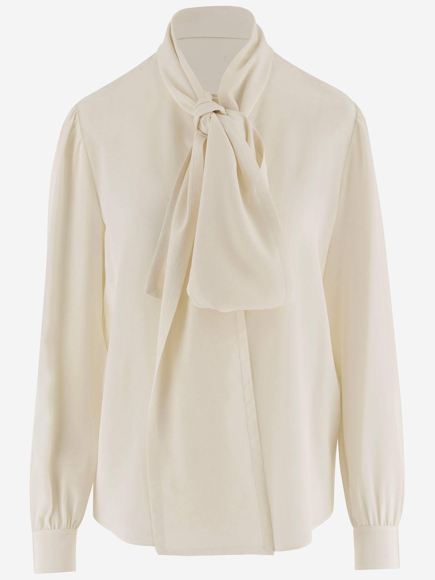 CAMICIA CON COLLO LAVALLIÈRE IN CRÊPE DE CHINE DI SETA A0020O Y100W9601 SAINT LAURENT 