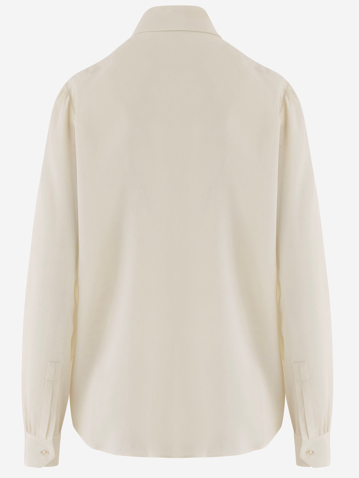CAMICIA CON COLLO LAVALLIÈRE IN CRÊPE DE CHINE DI SETA A0020O Y100W9601 SAINT LAURENT 
