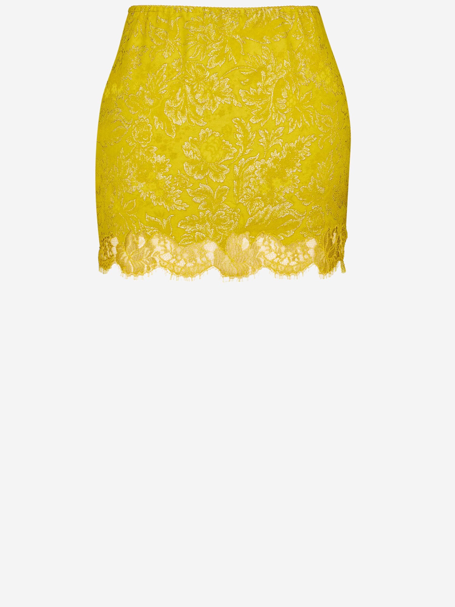 MINIGONNA BAROCCA IN JACQUARD E PIZZO A003GZ Y4L147148 SAINT LAURENT 