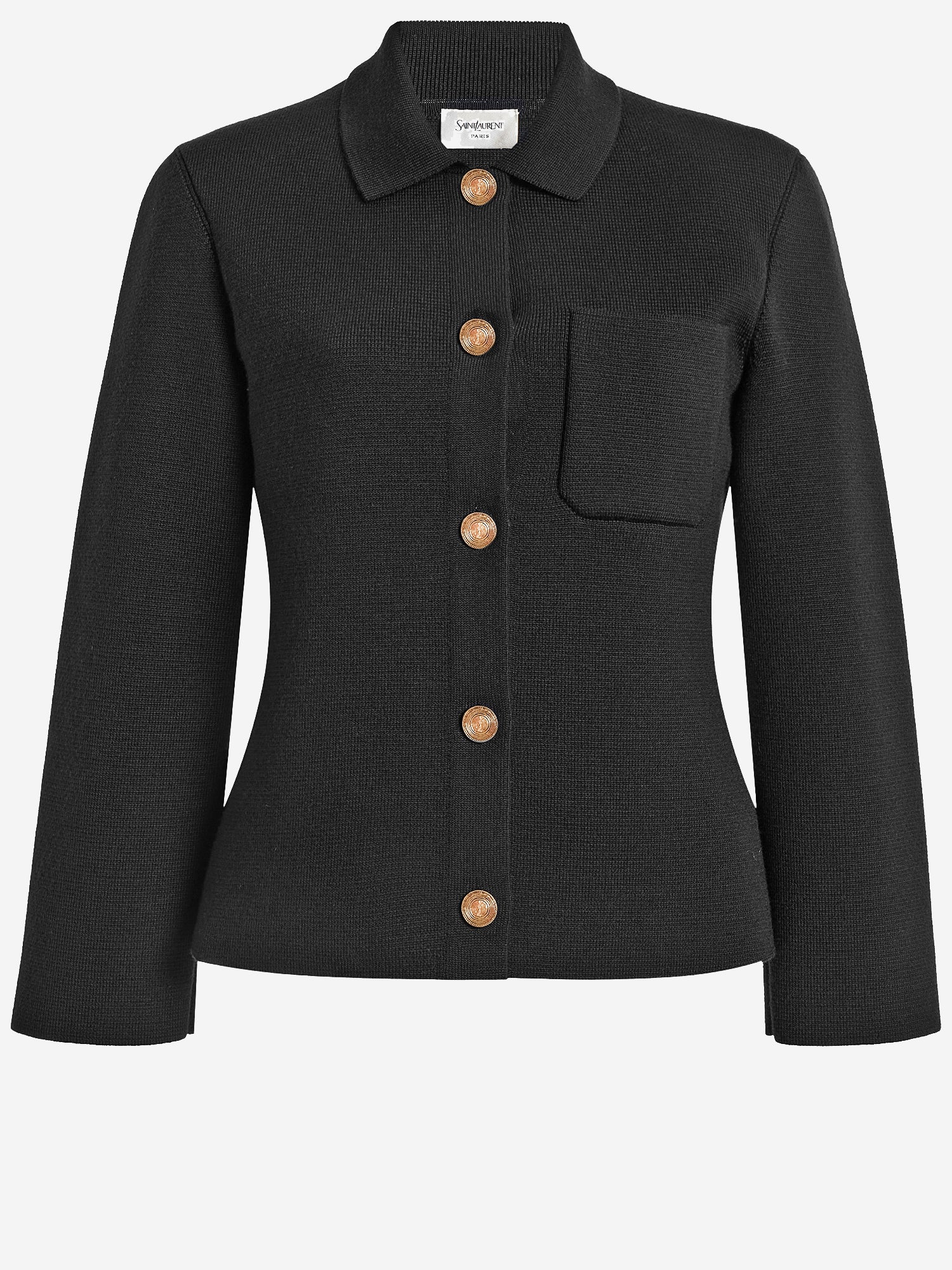 CARDIGAN POLO IN LANA A0044Z Y76TR1000 SAINT LAURENT 