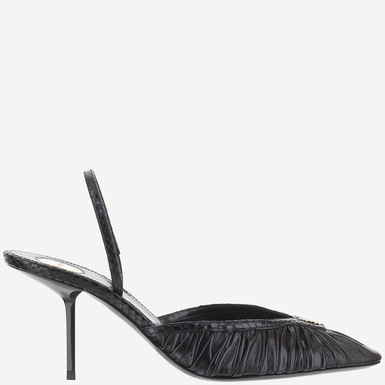 DÉCOLLETÉ FOLIE IN PELLE LISCIA E FAUX PITONE A007LS AAHDI1000 SAINT LAURENT 