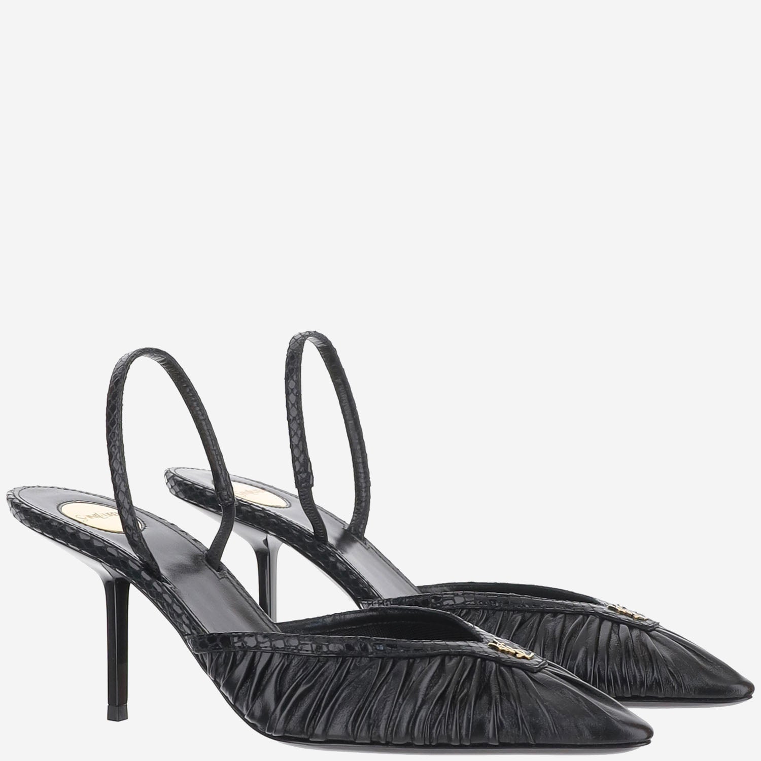 DÉCOLLETÉ FOLIE IN PELLE LISCIA E FAUX PITONE A007LS AAHDI1000 SAINT LAURENT 