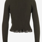 MAGLIA A COSTINE IN MISTO LANA CON BORDI IN PIZZO A008F9 Y77PD3653 SAINT LAURENT 