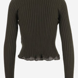 MAGLIA A COSTINE IN MISTO LANA CON BORDI IN PIZZO A008F9 Y77PD3653 SAINT LAURENT 