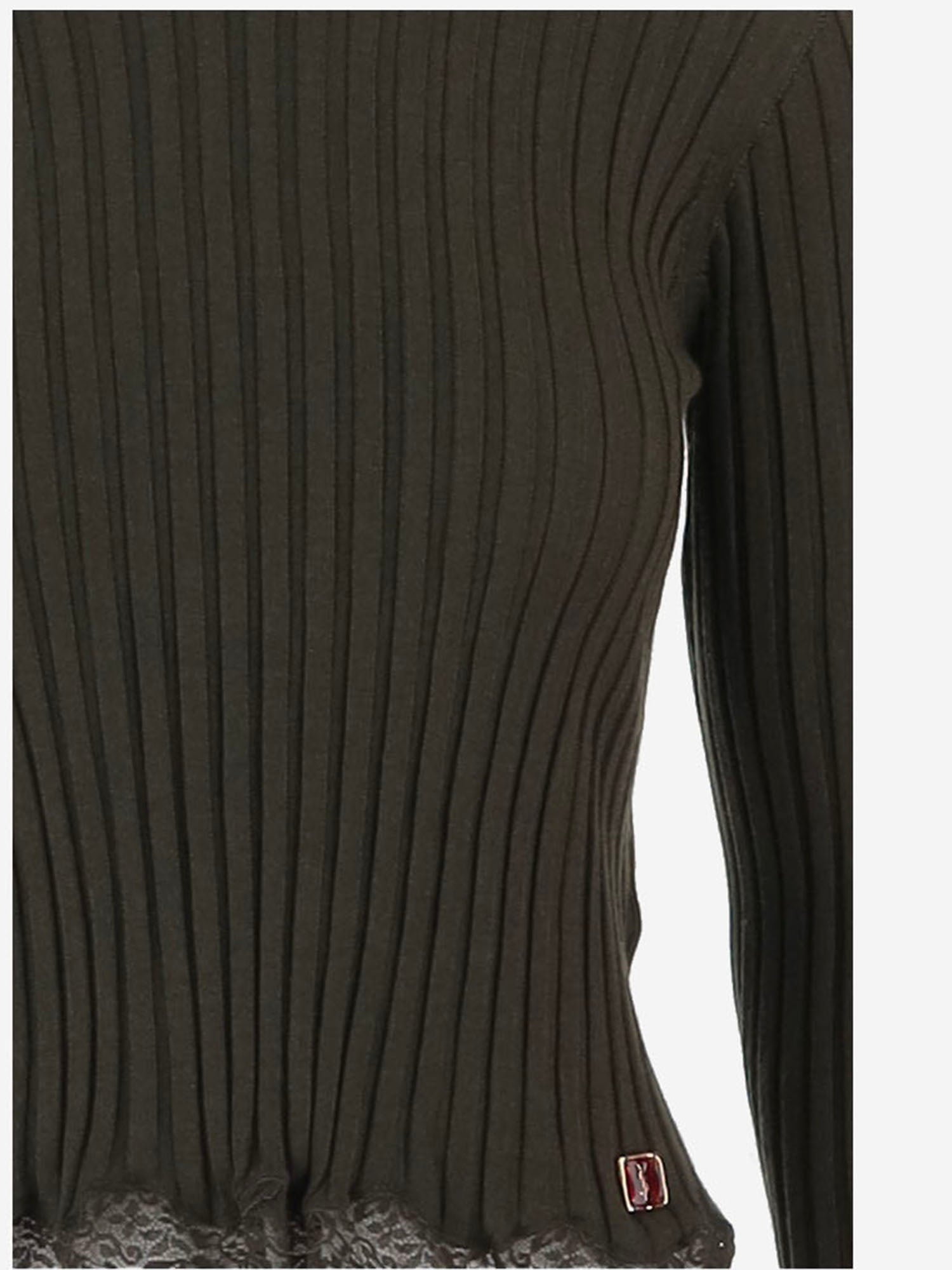 MAGLIA A COSTINE IN MISTO LANA CON BORDI IN PIZZO A008F9 Y77PD3653 SAINT LAURENT 