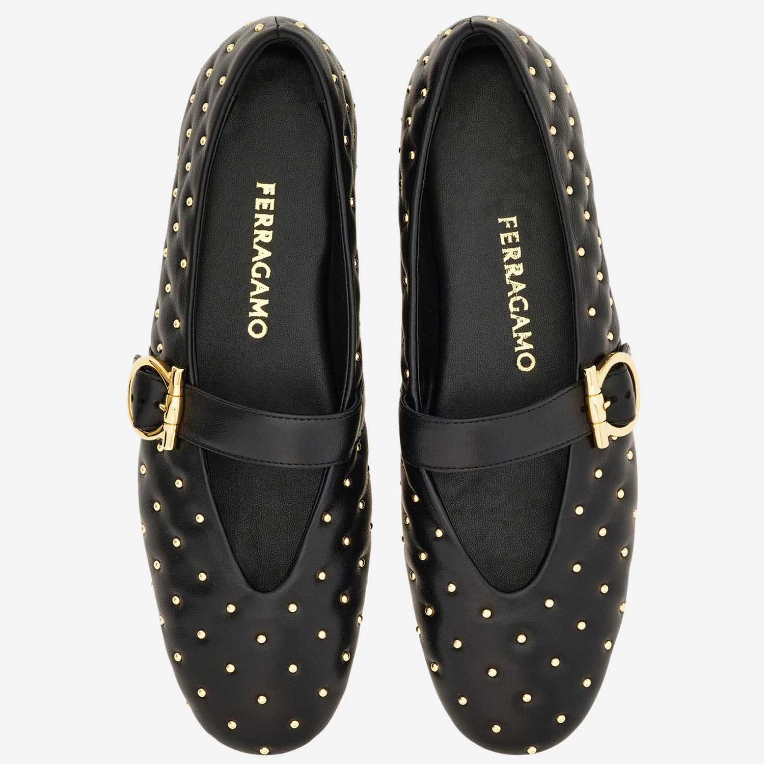 BALLERINE IN NAPPA CON BORCHIE E FIBBIA GANCINI 01L931 001 SALVATORE FERRAGAMO 