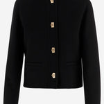 GIACCA IN LANA E CASHMERE CON BOTTONI DORATI 13I627 001 SALVATORE FERRAGAMO 