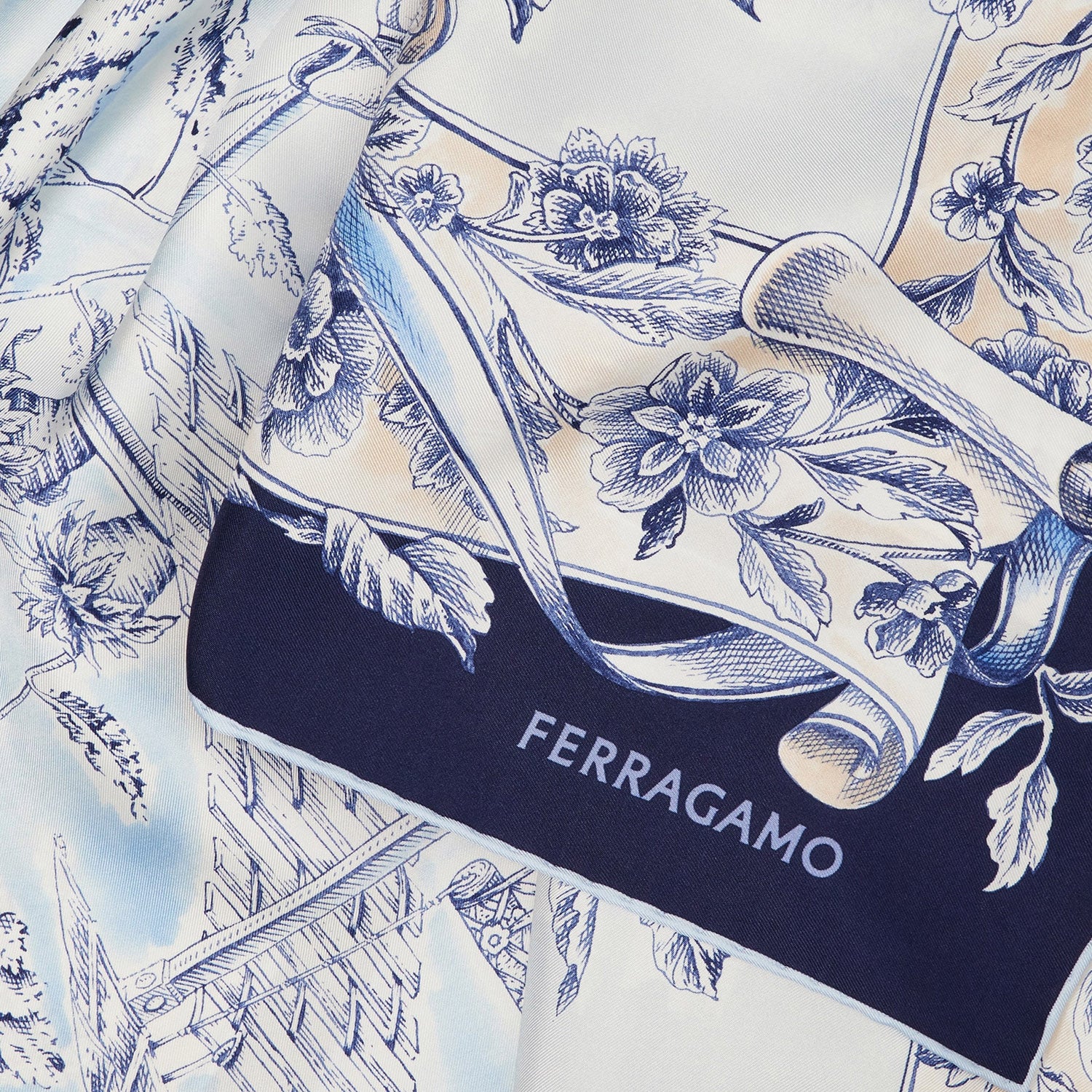 FOULARD IN SETA CON STAMPA VOYAGE 310244 001 SALVATORE FERRAGAMO 