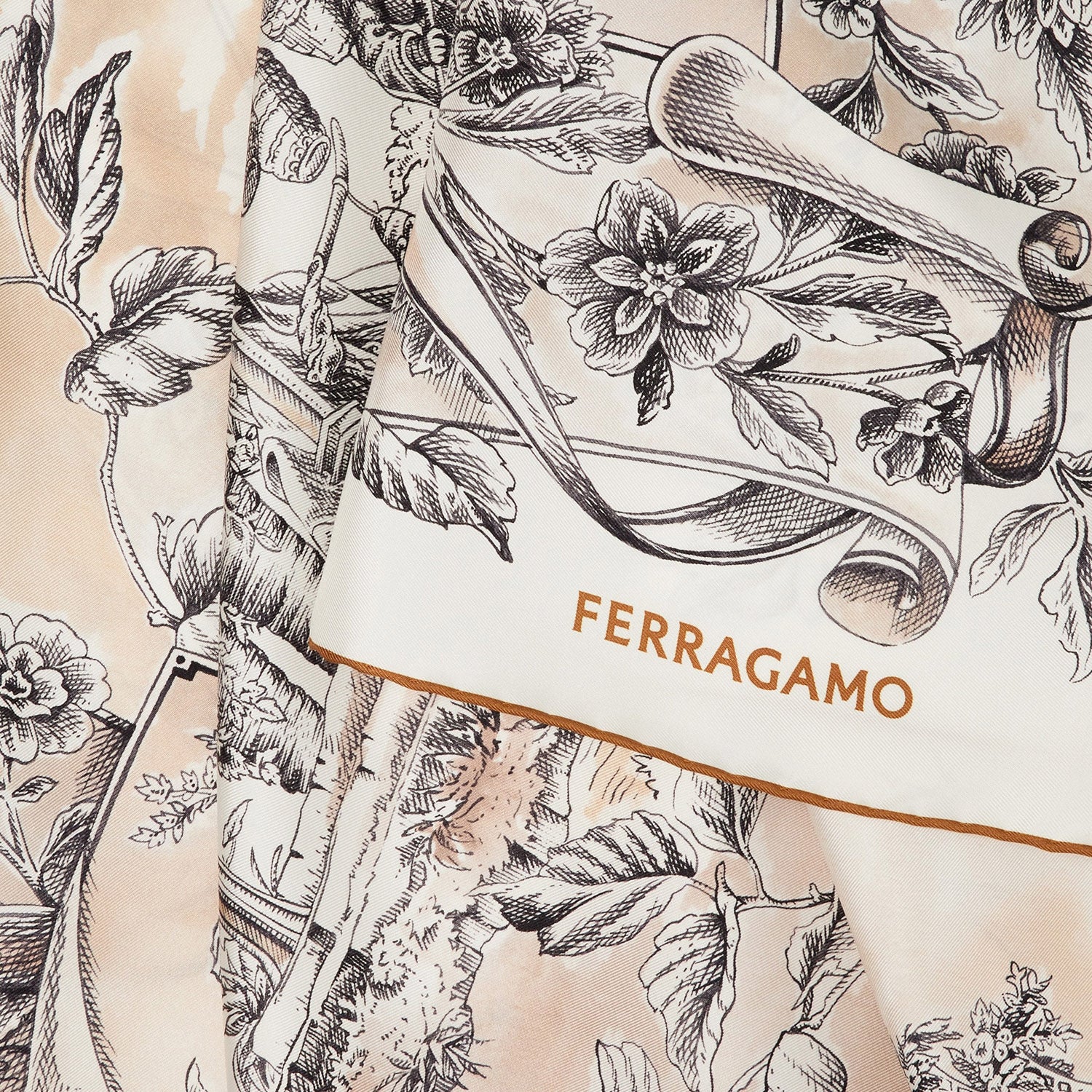FOULARD IN SETA CON STAMPA VOYAGE 310244 003 SALVATORE FERRAGAMO 