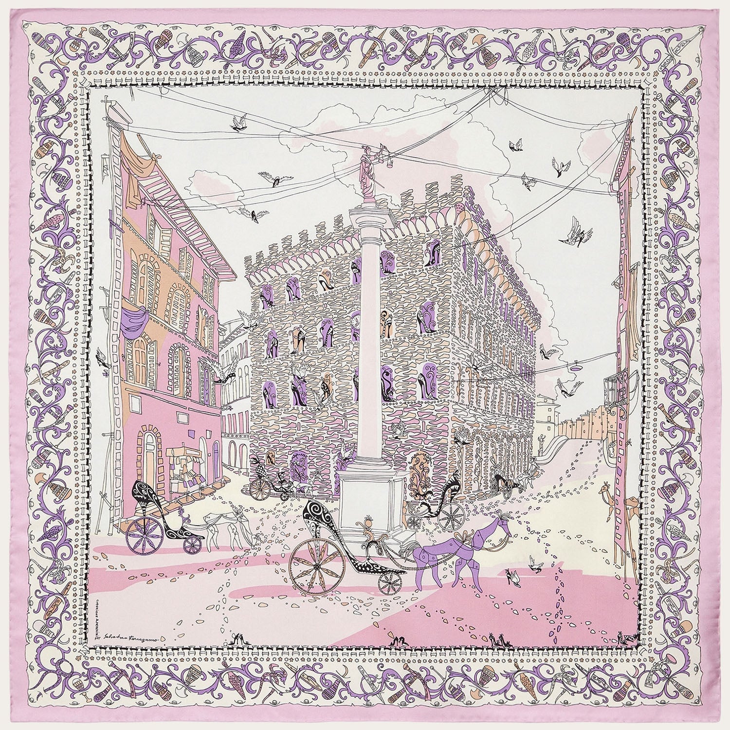 FOULARD IN SETA CON STAMPA VOYAGE 311595 096 SALVATORE FERRAGAMO 