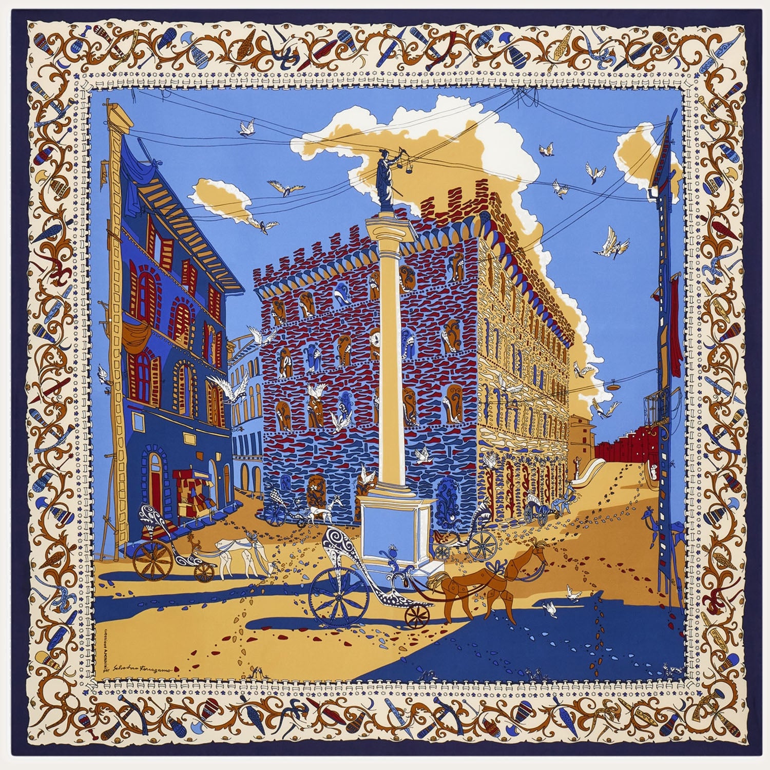 FOULARD IN SETA CON STAMPA 311595 098 SALVATORE FERRAGAMO 