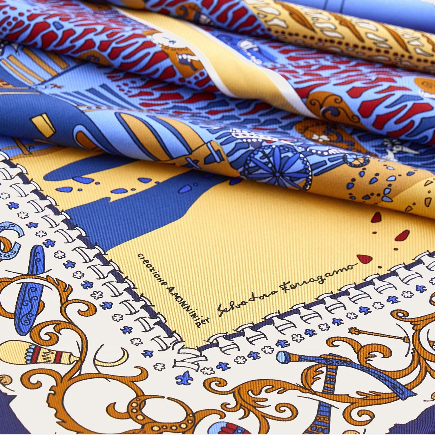 FOULARD IN SETA CON STAMPA 311595 098 SALVATORE FERRAGAMO 