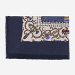 FOULARD IN SETA E LANA A MOTIVO FANTASIA 321279 795090002 SALVATORE FERRAGAMO 
