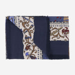 FOULARD IN SETA E LANA A MOTIVO FANTASIA 321279 795090002 SALVATORE FERRAGAMO 