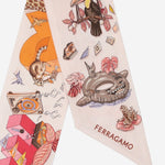MINI BANDEAU IN SETA CON STAMPA JUNGLE PARTY 321281 002 SALVATORE FERRAGAMO 