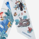 MINI BANDEAU IN SETA CON STAMPA JUNGLE PARTY 321281 003 SALVATORE FERRAGAMO 