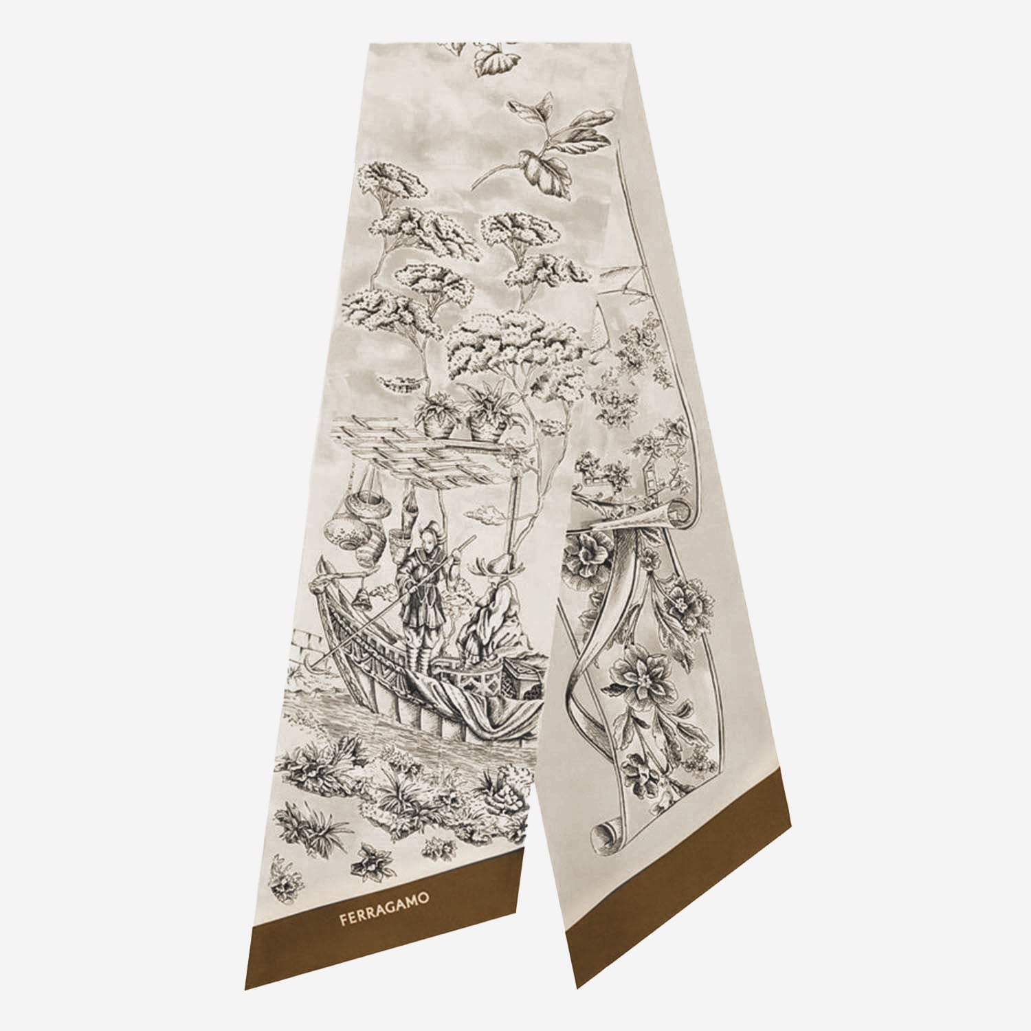 BANDEAU IN SETA CON STAMPA VOYAGE 321284 003 SALVATORE FERRAGAMO 